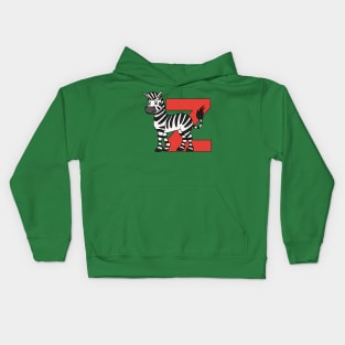 Letter Z with Zebra Kids Hoodie